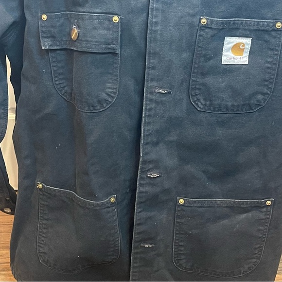 Carhartt Vintage Mens Chore Coat Size 48 Tall Faded Black - Picture 4 of 12